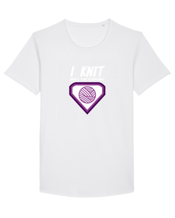 I Knit (what's your superpower) mov si alb White