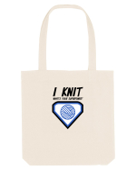 I Knit (what's your superpower) albastru Sacoșă textilă