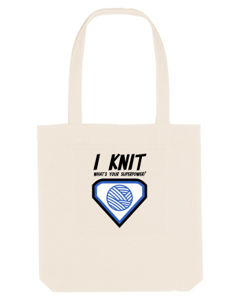 I Knit (what's your superpower) albastru Natural