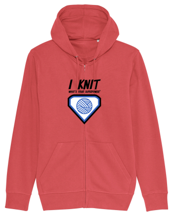 I Knit (what's your superpower) albastru Carmine Red