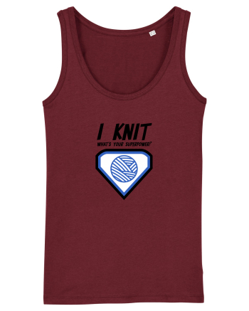 I Knit (what's your superpower) albastru Burgundy