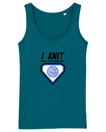 I Knit (what's your superpower) albastru Ocean Depth