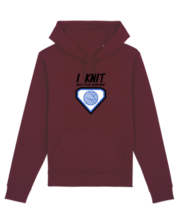I Knit (what's your superpower) albastru Burgundy