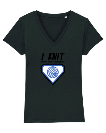 I Knit (what's your superpower) albastru Black