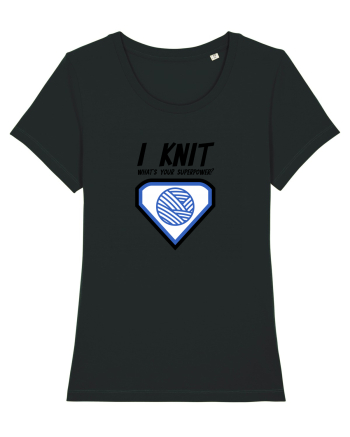I Knit (what's your superpower) albastru Black