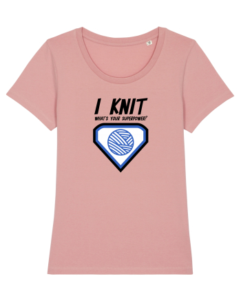 I Knit (what's your superpower) albastru Canyon Pink
