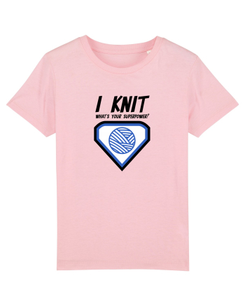I Knit (what's your superpower) albastru Cotton Pink