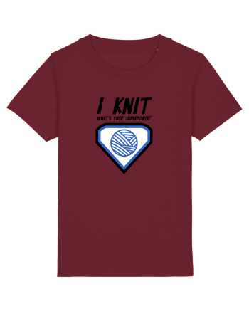 I Knit (what's your superpower) albastru Burgundy