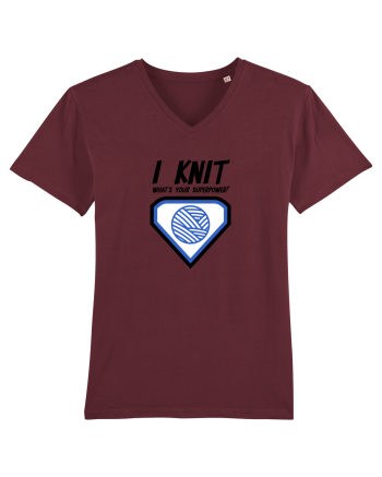 I Knit (what's your superpower) albastru Burgundy