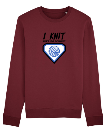 I Knit (what's your superpower) albastru Burgundy