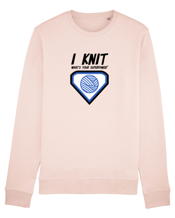 I Knit (what's your superpower) albastru Candy Pink