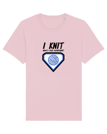 I Knit (what's your superpower) albastru Cotton Pink