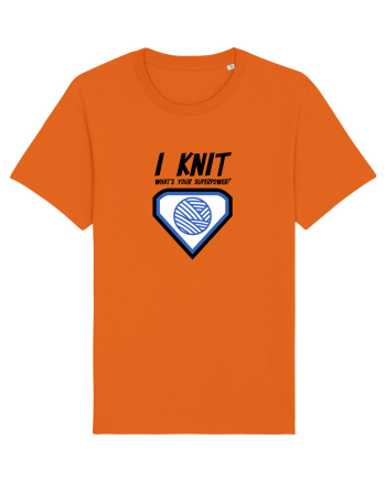 I Knit (what's your superpower) albastru Bright Orange