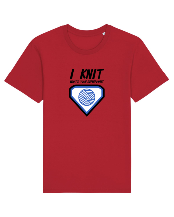 I Knit (what's your superpower) albastru Red
