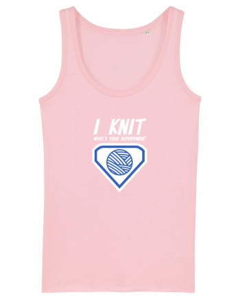 I Knit (what's your superpower) albastru si alb Cotton Pink