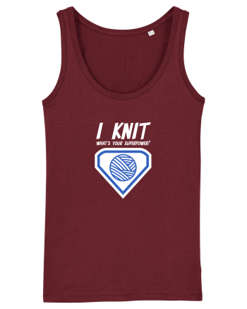 I Knit (what's your superpower) albastru si alb Burgundy