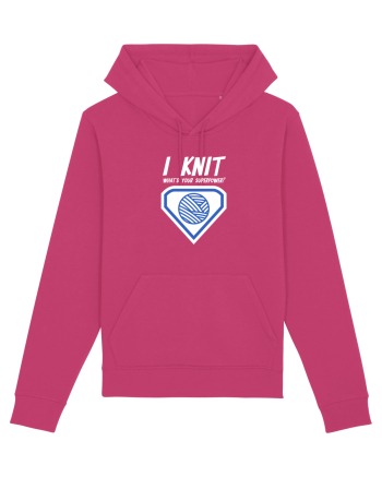 I Knit (what's your superpower) albastru si alb Raspberry