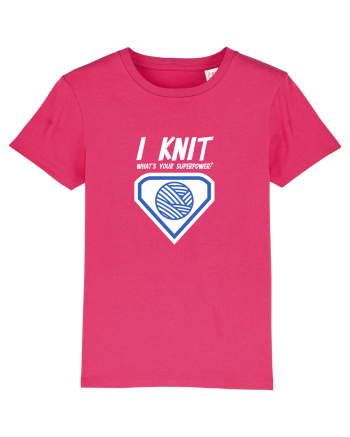 I Knit (what's your superpower) albastru si alb Raspberry