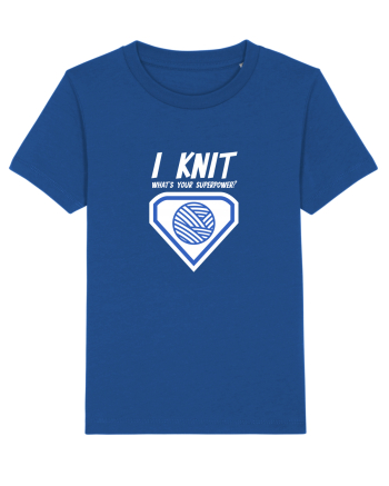 I Knit (what's your superpower) albastru si alb Majorelle Blue