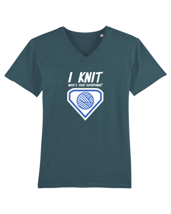 I Knit (what's your superpower) albastru si alb Stargazer