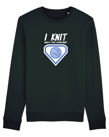 I Knit (what's your superpower) albastru si alb Black