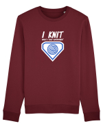 I Knit (what's your superpower) albastru si alb Bluză mânecă lungă Unisex Rise