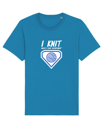 I Knit (what's your superpower) albastru si alb Azur
