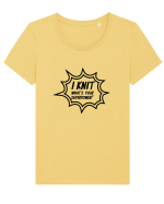 I Knit (what's your superpower) BANG Tricou mânecă scurtă guler larg fitted Damă Expresser