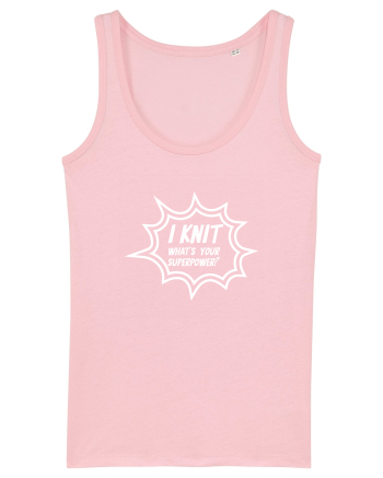 I Knit (what's your superpower) BANG alb Cotton Pink