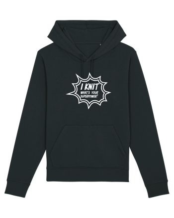 I Knit (what's your superpower) BANG alb Black