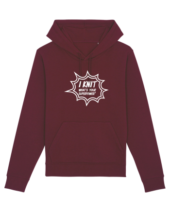 I Knit (what's your superpower) BANG alb Burgundy