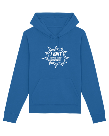 I Knit (what's your superpower) BANG alb Royal Blue