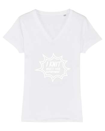I Knit (what's your superpower) BANG alb White