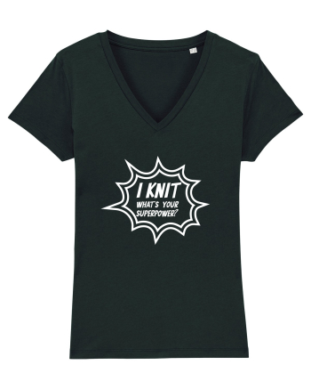 I Knit (what's your superpower) BANG alb Black