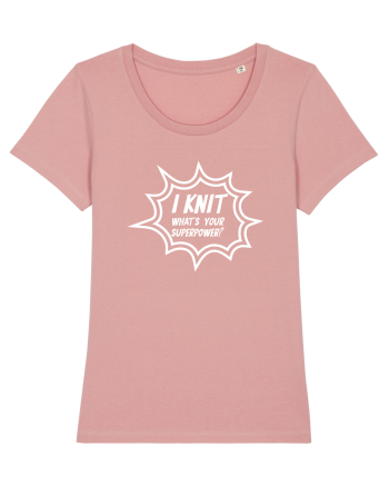 I Knit (what's your superpower) BANG alb Canyon Pink