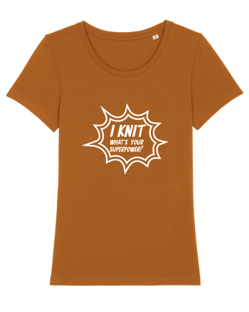 I Knit (what's your superpower) BANG alb Roasted Orange