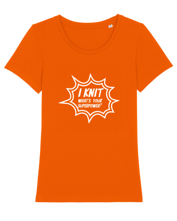 I Knit (what's your superpower) BANG alb Bright Orange