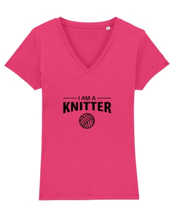 I am a Knitter Raspberry