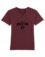 I am a Knitter Tricou mânecă scurtă guler V Bărbat Presenter