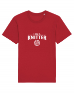 I am a Knitter (alb) Tricou mânecă scurtă Unisex Rocker