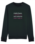Yarn, Drink, Seat, Happy (roz) Bluză mânecă lungă Unisex Rise