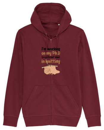 Ph.D in Knitting (doctorat în tricotat) Burgundy