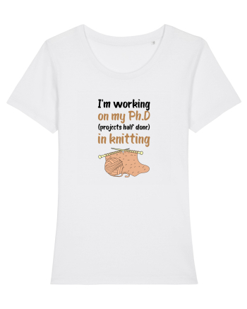 Ph.D in Knitting (doctorat în tricotat) White