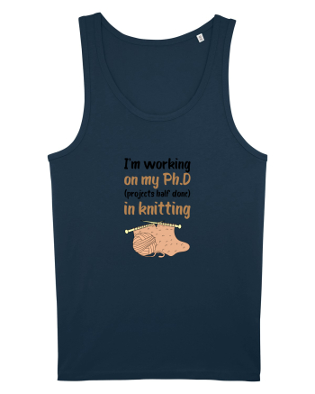 Ph.D in Knitting (doctorat în tricotat) Navy