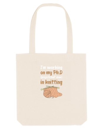 Ph.D in Knitting (doctorat în tricotat) alb Natural