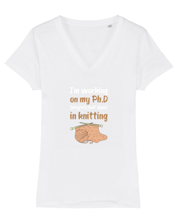 Ph.D in Knitting (doctorat în tricotat) alb White