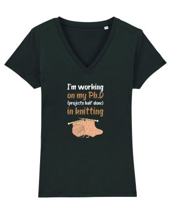 Ph.D in Knitting (doctorat în tricotat) alb Black