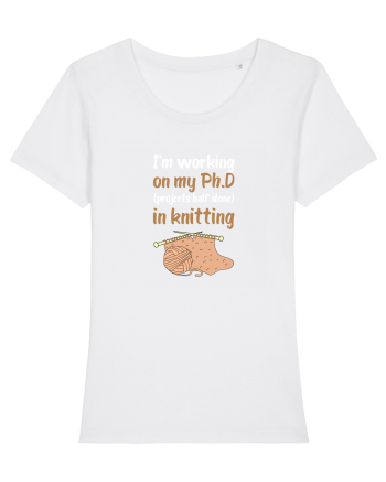 Ph.D in Knitting (doctorat în tricotat) alb White