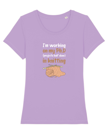 Ph.D in Knitting (doctorat în tricotat) alb Lavender Dawn