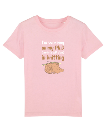 Ph.D in Knitting (doctorat în tricotat) alb Cotton Pink